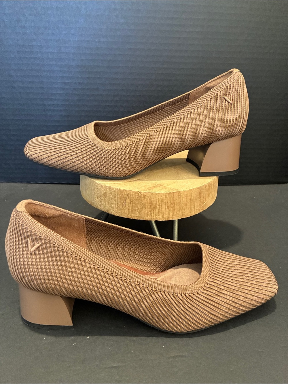 VIVAIA Melody Pro Square-Toe Chunky Knit Heels